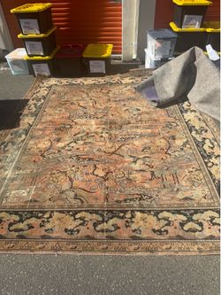 Vintage Whittall Anglo Persian Rug 9x12 – Chinese Art Deco Phoenix Design