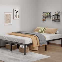 Metal Bed Frame Queen Size - 14 Inch Heavy-Duty Queen Platform Bed Frame No Box Spring Needed, Easy Assembly, Noise-Free, Sturdy Mattress Fo