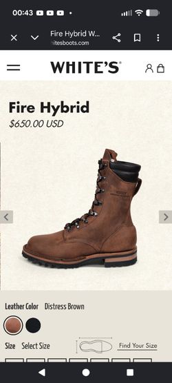 Size 9D fire hybrid boots