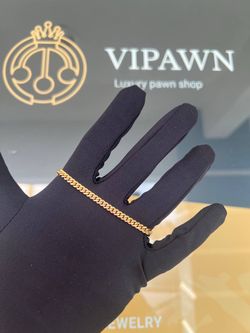 Brand New 10k yellow gold Cuban link 6.5" bracelet 4mm wide