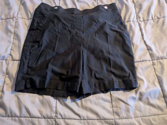 Black High-Waist Shorts with Button Detail
