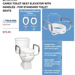 Toilet Seat Elevator with Handles for Standard Toilet