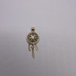 14k 1.9g dream catcher pendant