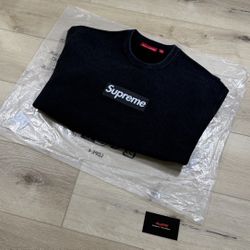 Supreme Washed Black Box Logo Crewneck 