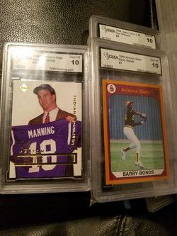 Peyton manning and barry bonds rookie card