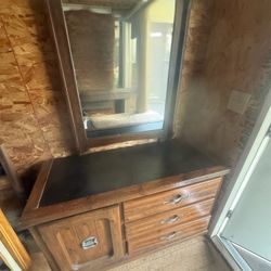 Wood Dresser With Mirror