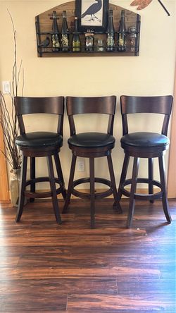 3 Bar Stools Espresso Color.