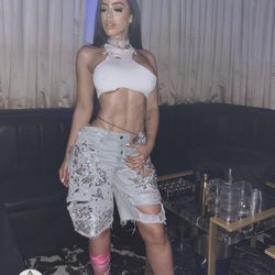 Denim Rhinestone shorts 
