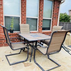 Patio Table With 4 Swing Chairs