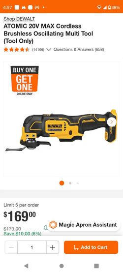 DeWalt atomic 20v compact series oscillating multi-tool (tool only)
