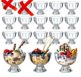 🚨 16 Vintage Glass Dessert Bowls - ONLY $30! Perfect for Parties - Act Fast!