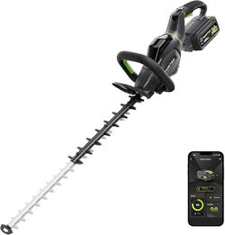 SUNTEK 40V Cordless Hedge Trimmer with 24'' Dual-Action Blade, Integrated Screen & APP Connection,
