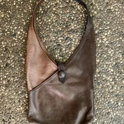 Vintage Genuine Two-Toned Soft Leather Shoulder Bag 