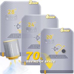 15-Pack Vacuum Bags for Travel with Wireless Rechargeable Pump, Carry-on Size Compression Packing Bags for Luggage & Suitcase, Space Saver for Clothes