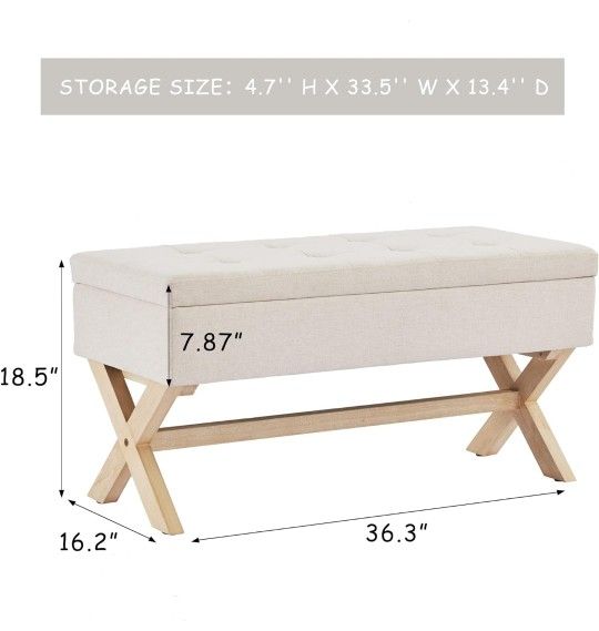 36 inch Entryway Bench with Storage,Dinning Bench Seat with X