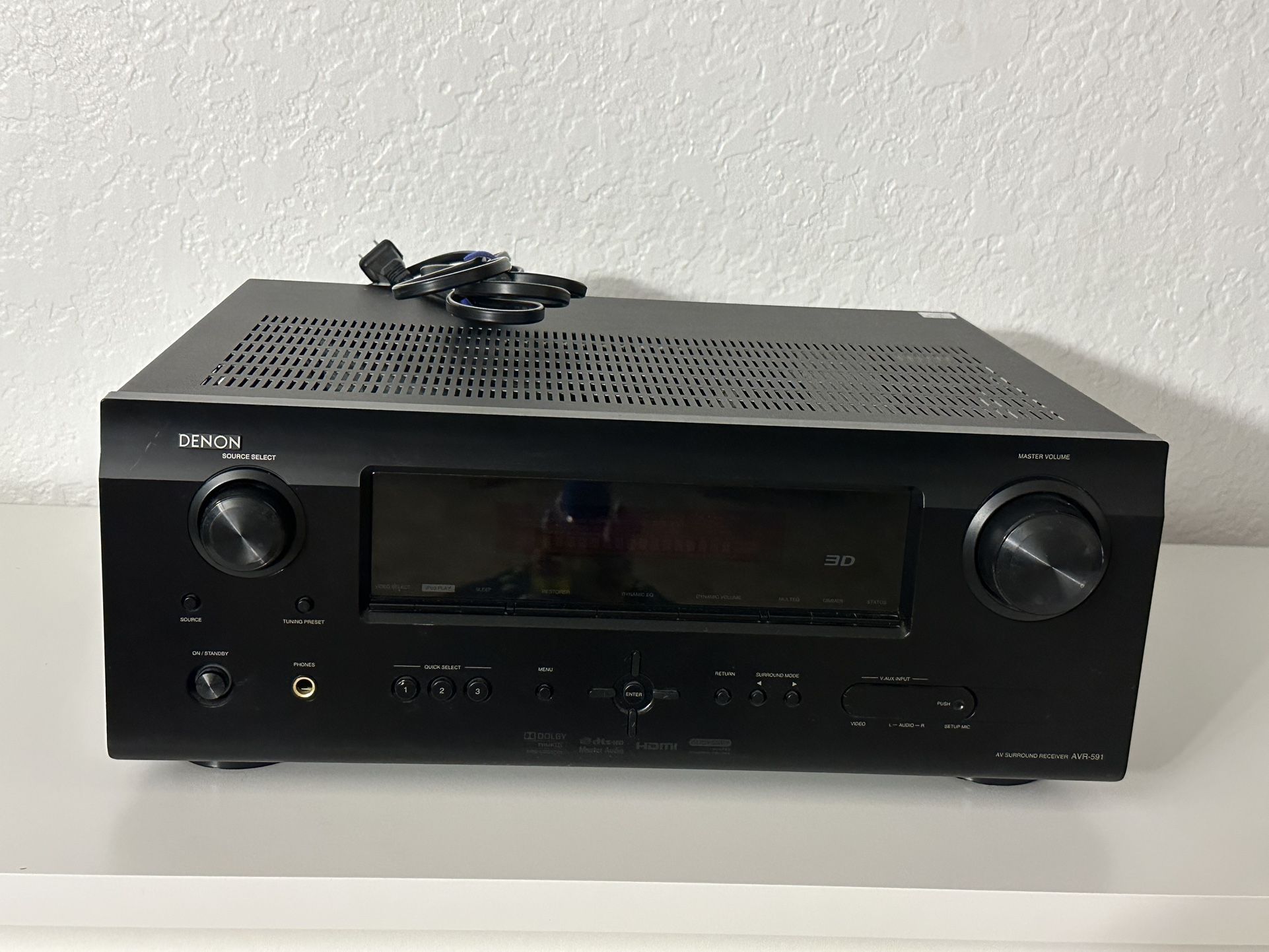 Denon AVR-591 5.1 Channel AV Surround Receiver – HDMI, Dolby, 3D + Remote 