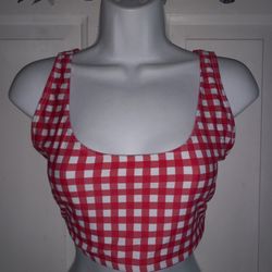 Plaid Crop Top (Fits Size L - 3x)