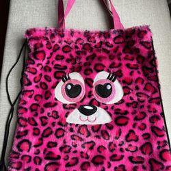 Hobby Lobby Girls Pink Animal Cheetah Drawstring Backpack 