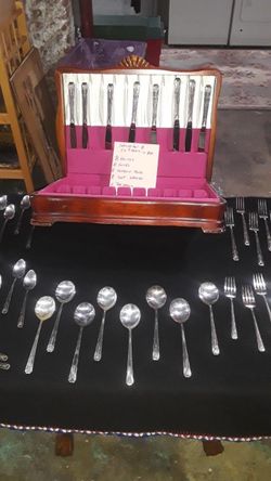 Silver plate flatware set