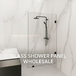 Frameless Glass Door Shower Panel – 3/8” Clear Tempered Glass