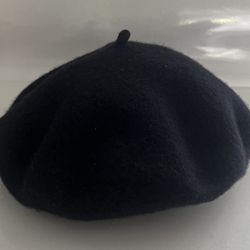 H&M Divided Wool Blend Beret Cap Hat Black - One Size   