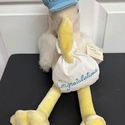 Vintage Congratulations Stork Plush by Eden with tag  just $5 