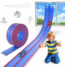 15 Ft Dual Flexible Race Track for Kids, DIY Ramps Car Track Set Compatible with Hot Wheels 1/64 Diecast Cars, Reinforced Suction Cup for Boys Girls 3