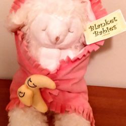 NEW W/Tag  Fiesta 10" Blanket Babies Praying Plush Lamb Blanket Baby W/Sound