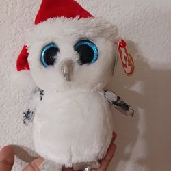 Ty Beanie Boos Tinsel Christmas Owl 6"