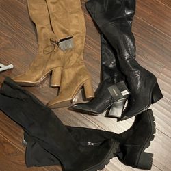 New Thigh High Womans Size 7 Boot Lot 