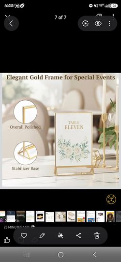 Acrylic sign holder for table numbers