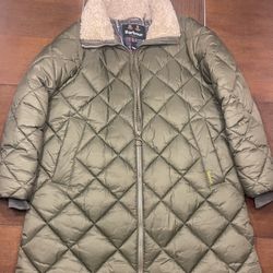 Authentic BARBOUR women jacket, dark sage color, size 10, perfect condition , wore few times on east cost.