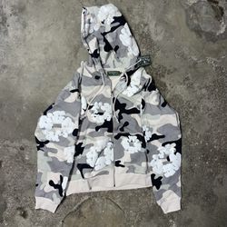 Denim Tears Cotton Wreath Zip Hoodie – White Camo (Size M)