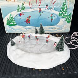 Vintage Animated Christmas Skating Pond