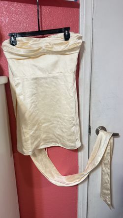 Oh Polly Elegant Cream Strapless Dress