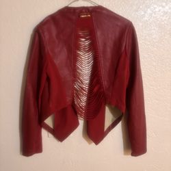 Ladies short funky leather jkt.