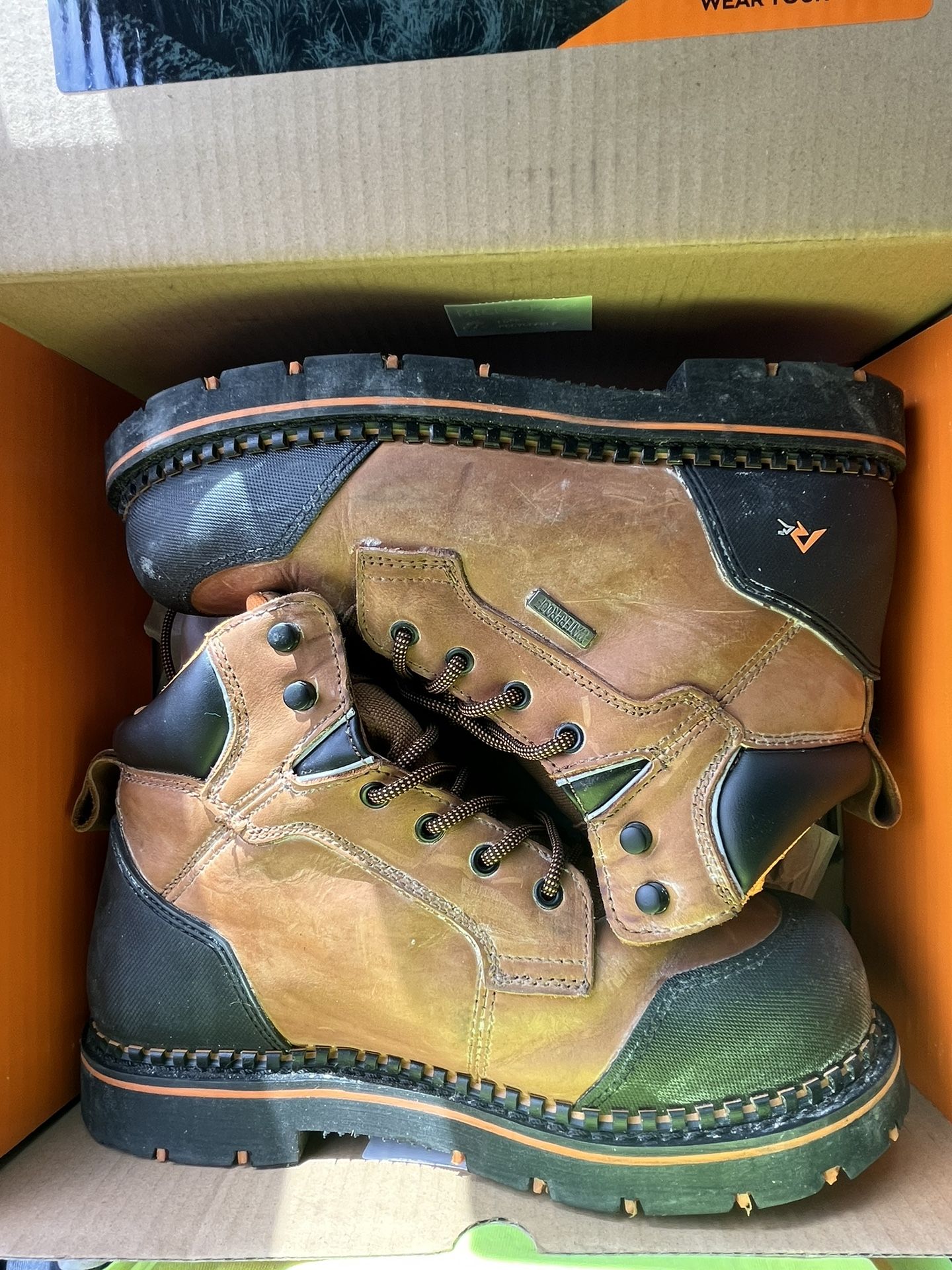 Ridgecut Toughwear Logger Boots Men\'s 10.5W Brown Leather Waterproof‎ Steel Toe Ridgecut Toughwear Waterproof Rancher Boot | Mercari main image 2