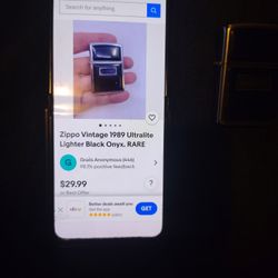 Vintage. Black Ultra; Lite Zipppo L Lighter; 