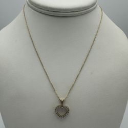 10kt Yellow Gold Chain w/ .20ctw Diamond Heart Pendant