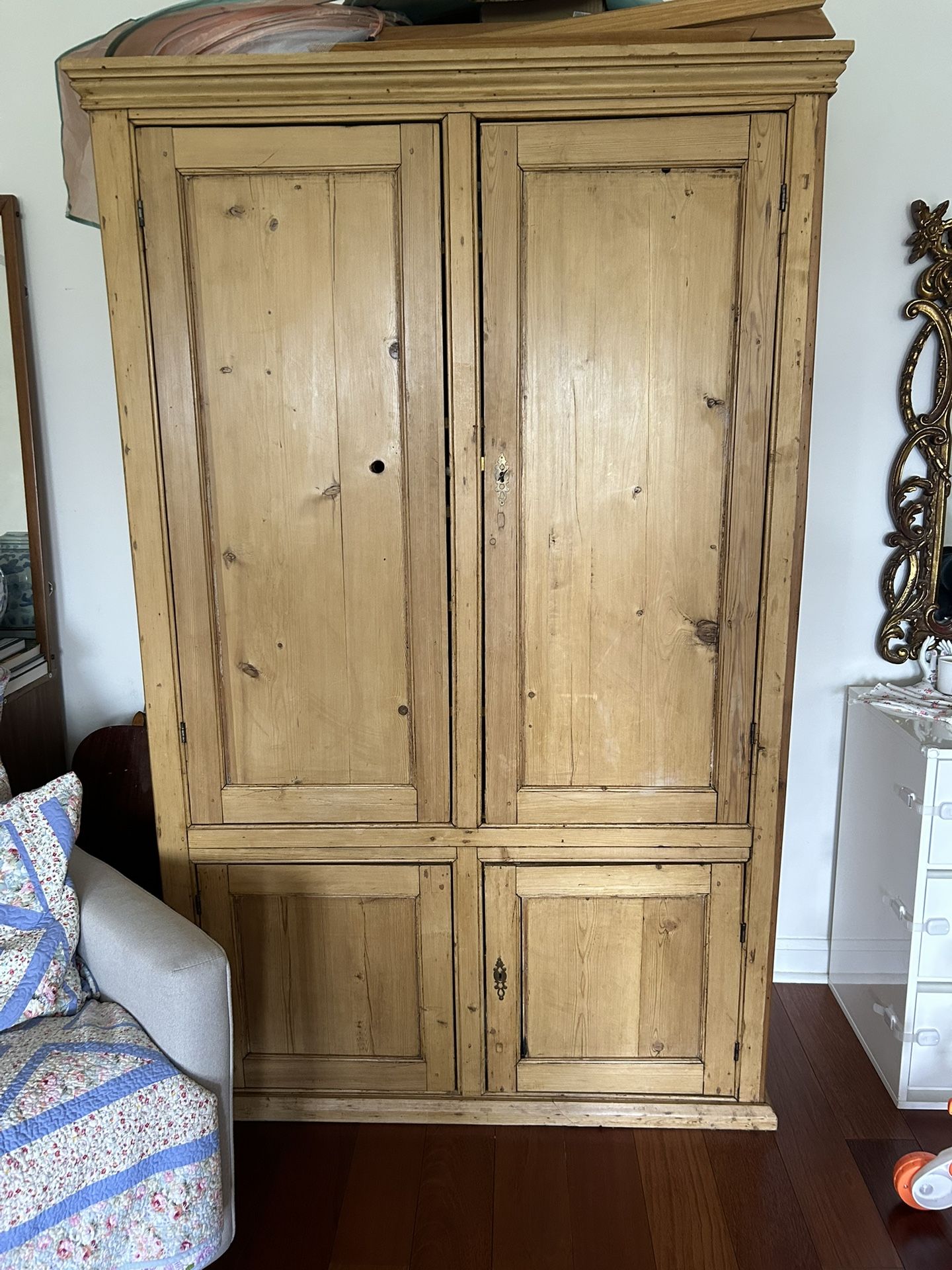 Beautiful Wood Armoire With Lock And Key Real Wood