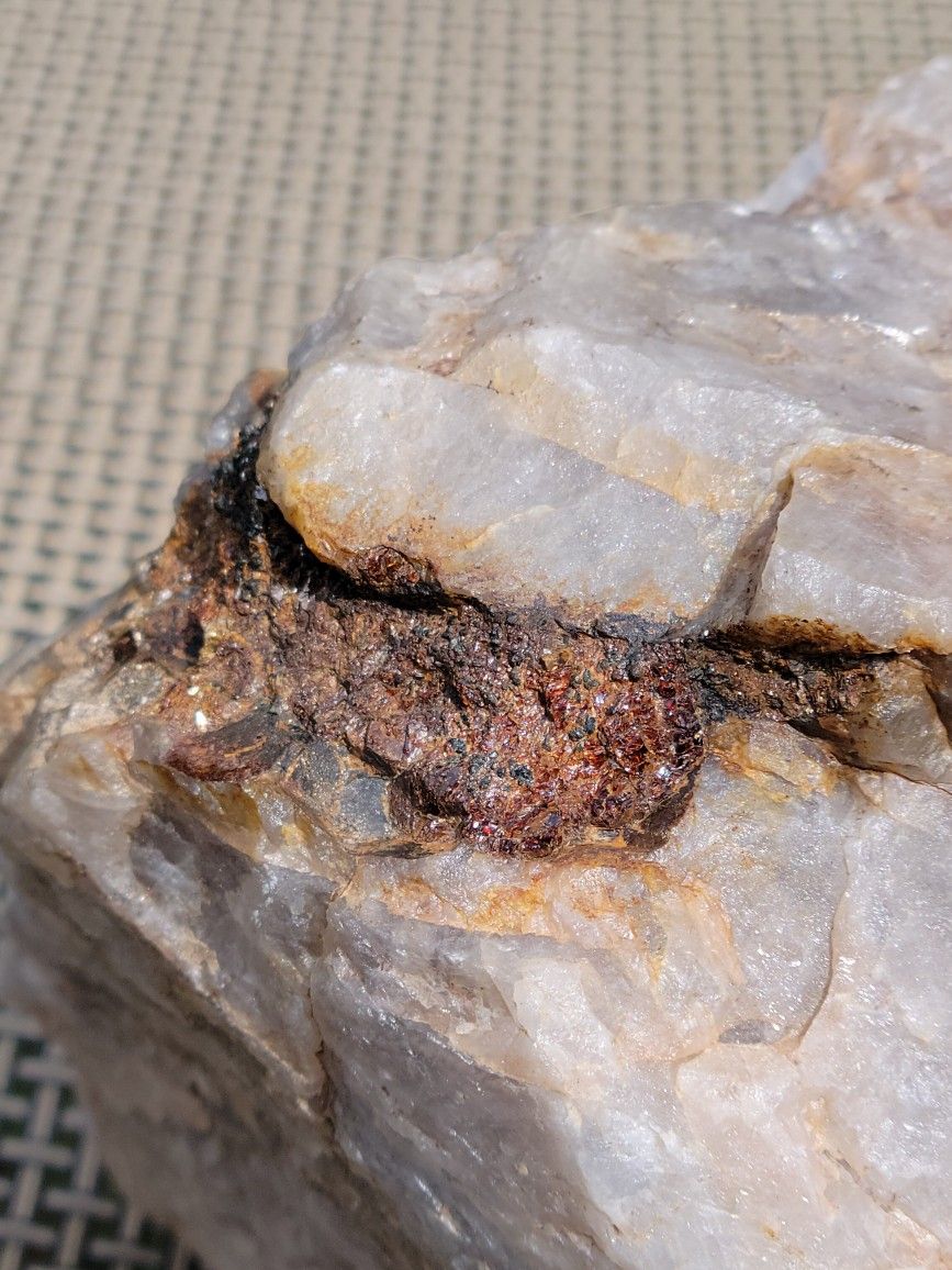 Rare Smoky Quartz With Hematite And Spessartine Garnet Inclusions Crystal Rock