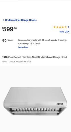 Range hood NXR 36in
