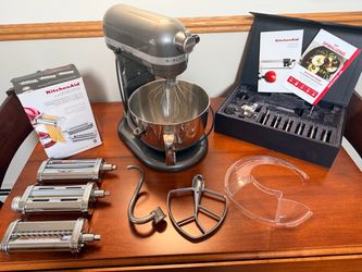 KitchenAid Professional 600 Mixer + Pasta Roller Set + Spiralizer – Excellent Condition