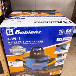 ⭐ 16 Gallon 6.5 Peak HP Wet/Dry Shop Vac – 3-in-1 Blower & Vacuum – Brand New in Box