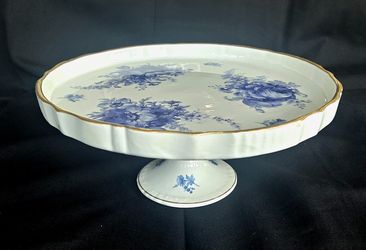 Vintage Porcelain De France Pedestal Cake Plate