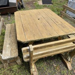 Picnic Table With Matching Chairs 