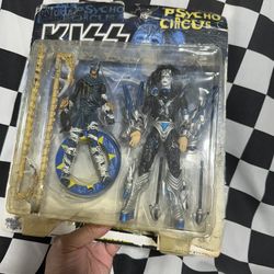 KISS Psycho Circus Ace Frehley and The Stiltman 7” Action Figures Vintage 1998 McFarlane Toys