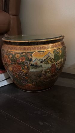 $250 OBO Large Asian Porcelain Side Table