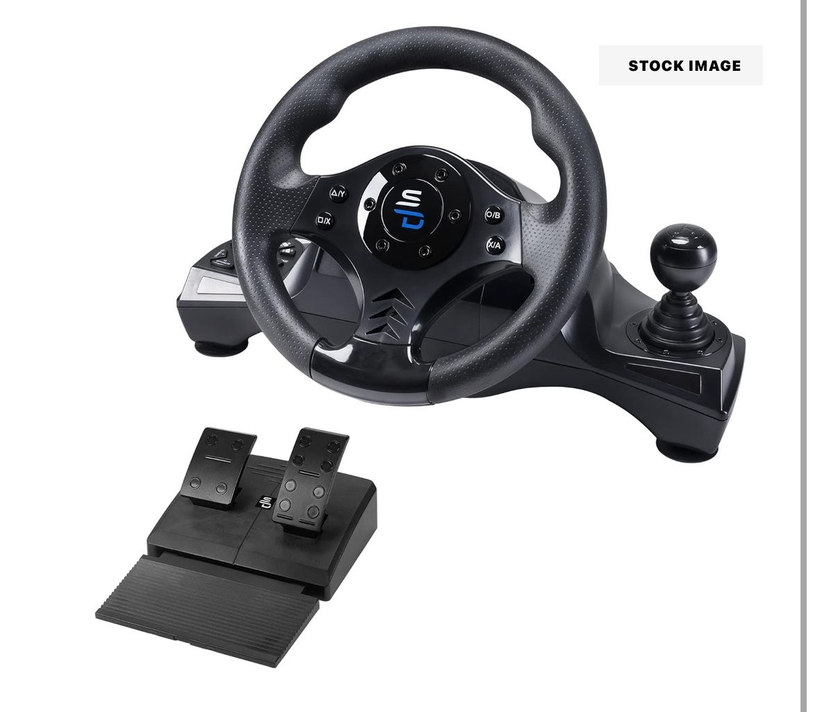 SUBSONIC Superdrive - GS750 racing steering wheel with pedals, paddles, shifter and vibration for Xbox Serie X/ S, PS4, Xbox One, PS3, PC (programmabl