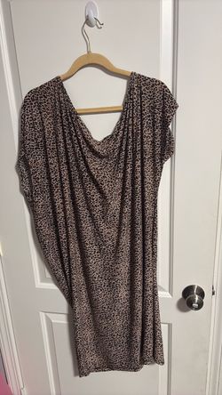 Leopard Print Cowl Neck Dress